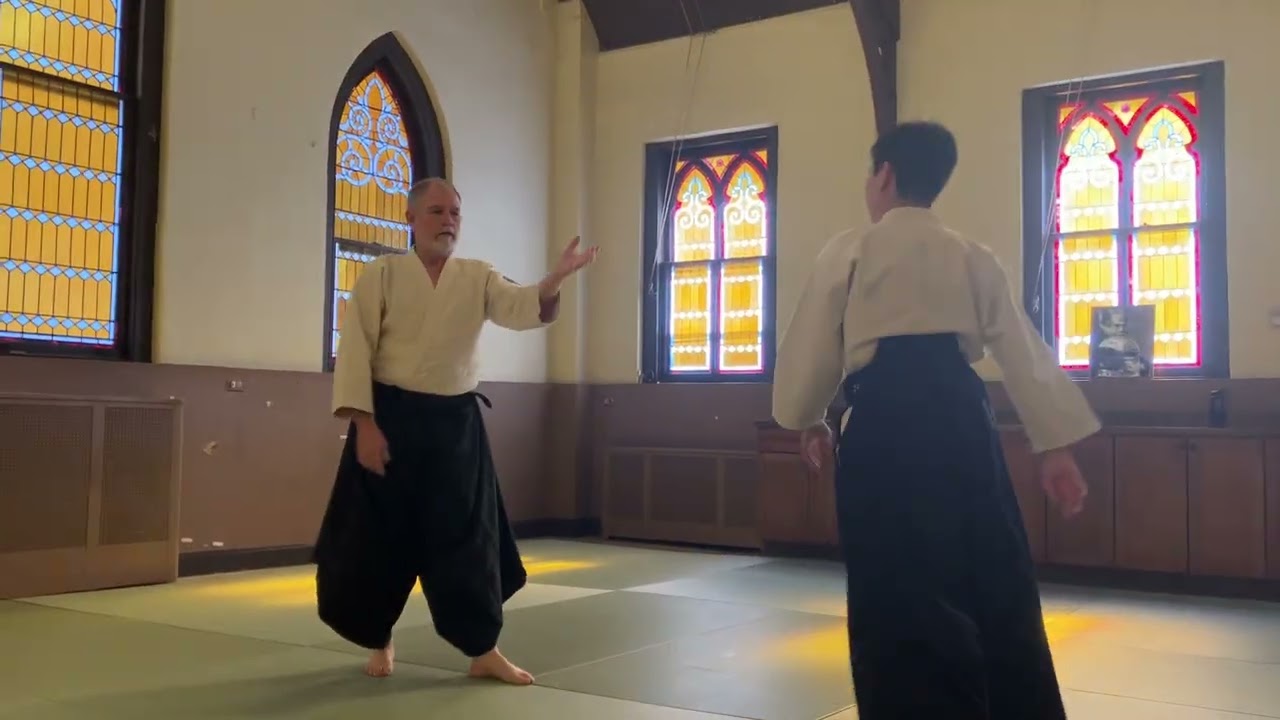 Aikido: Mike Martin Sensei showing variations from morotetori ikkyo ura setup