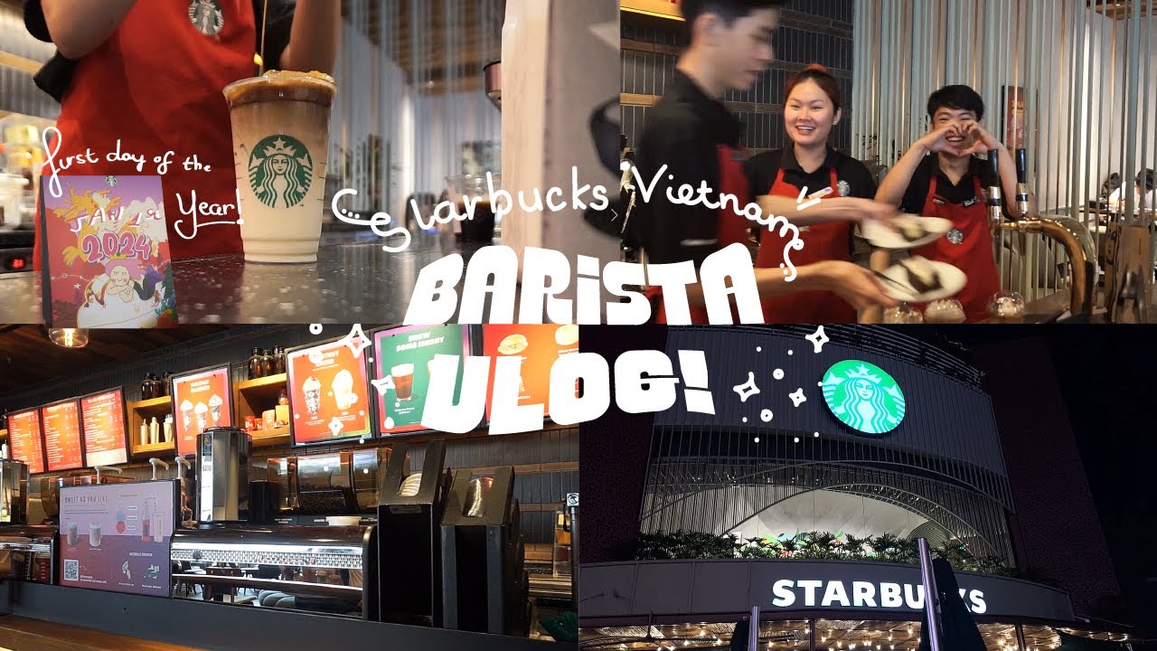 ✮⋆ Starbucks Vietnam Barista Vlog ✮⋆ Ngày đi làm đầu năm, New World team chơi Secret Santa muộn ✮⋆˙