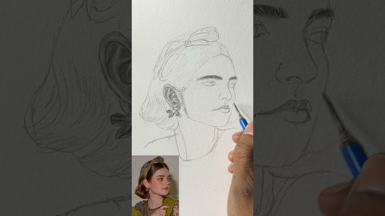 Unlock your inner artist, learn to draw a realistic portrait with the Loomis method, real time video