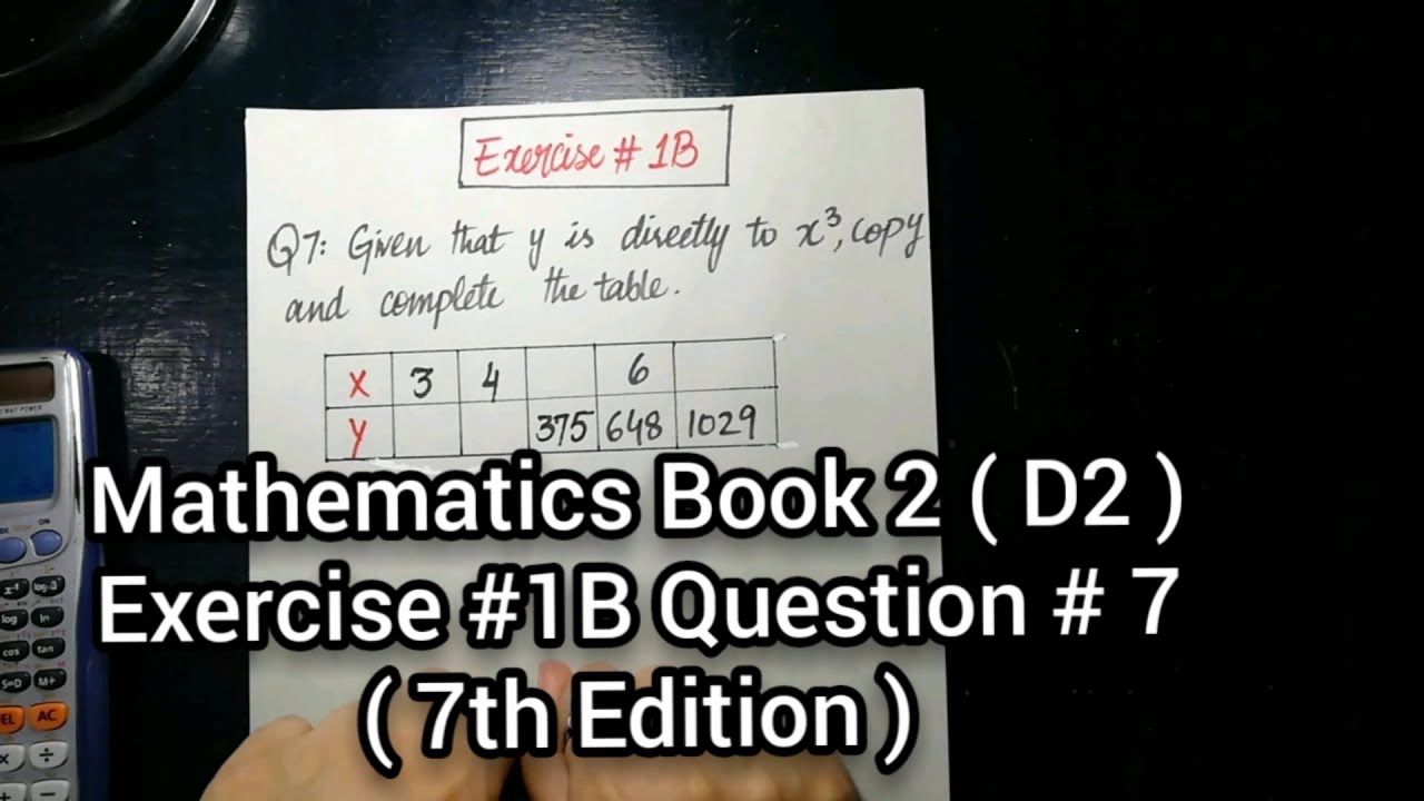 Mathematics Book 2 ( D2 ) New syllabus | 7th Edition | Exercise 1 B | Question no 7 | in Urdu