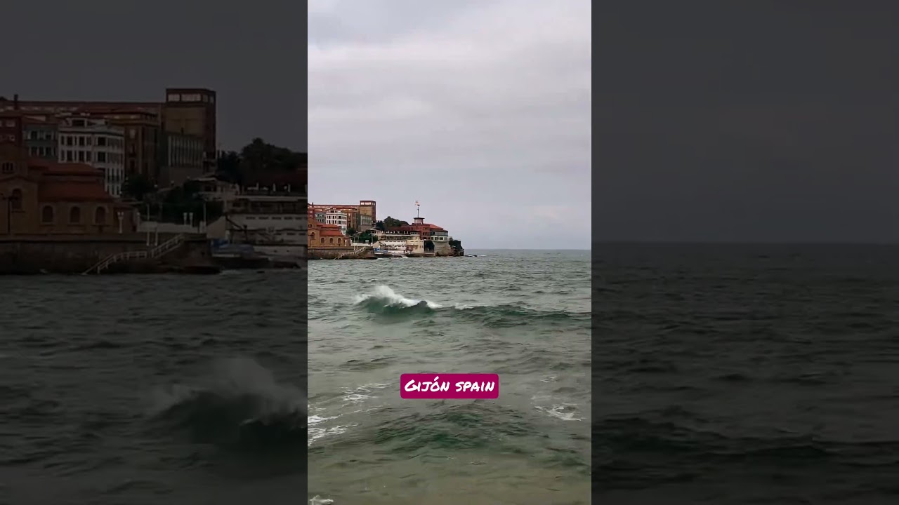 Gij&oacute;n Asturias Spain - Old and New Town View