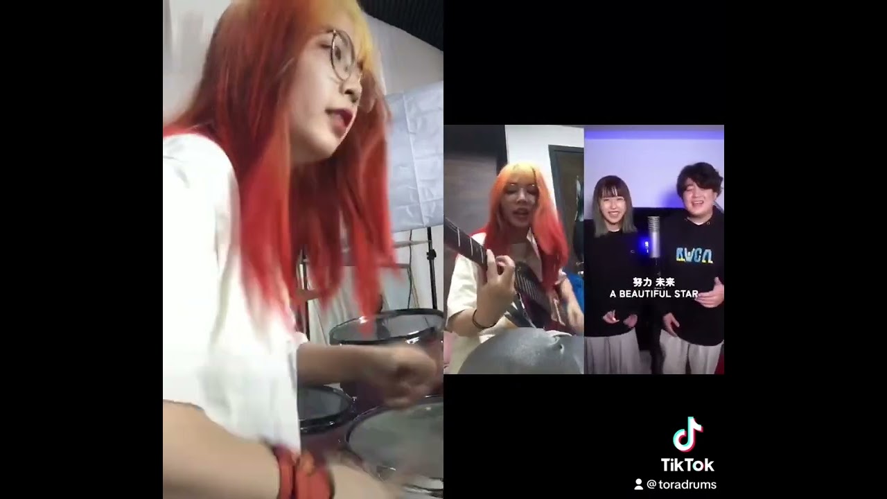 guitar n drums tora cover Chainsaw man Kick bAck #shorts