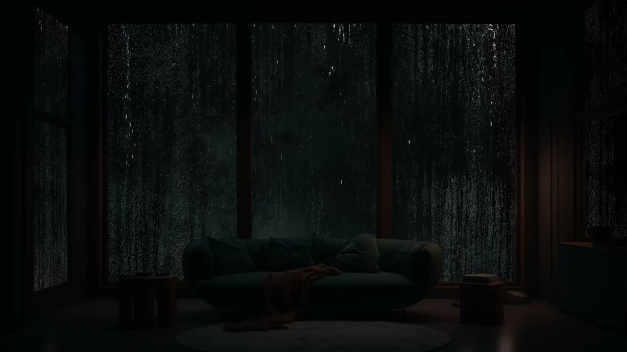 Enjoy a Sleepy Night By The Window Overlooking Pine Forest - Rain Sounds for Relaxing ☔