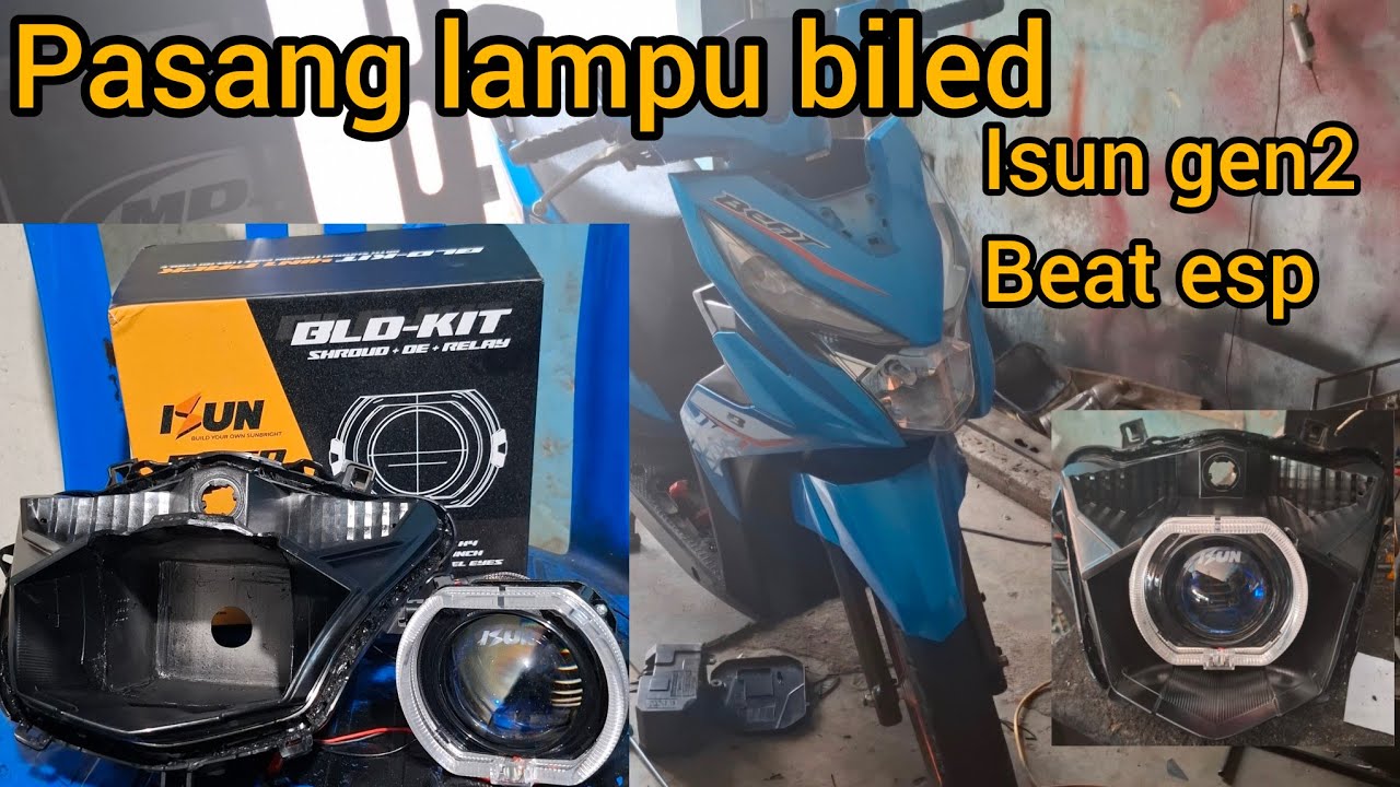 Pasang lampu biled ISUN di motor beat esp