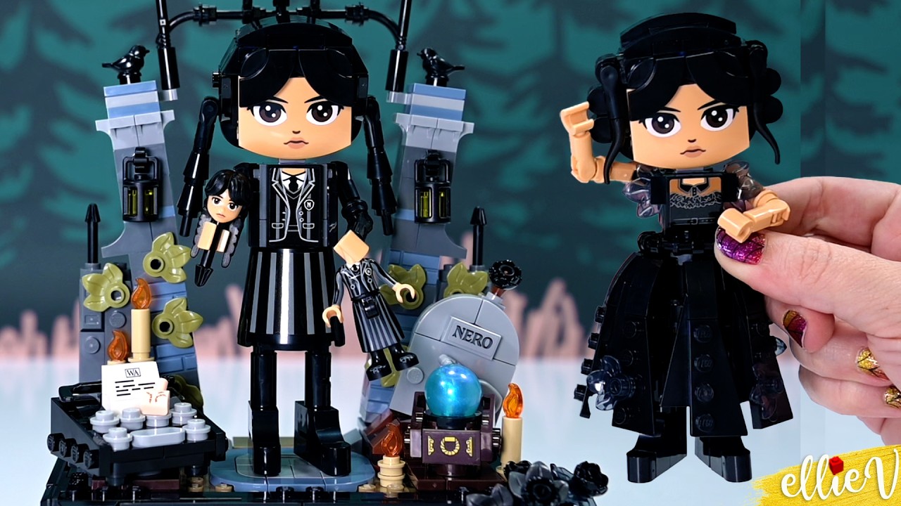 Need a dose of creepy gothic 🪦? Build your own scowling Wednesday Addams | LEGO build & review