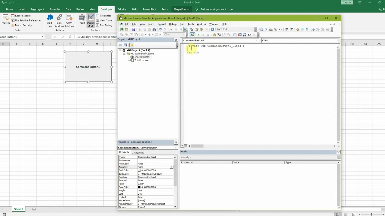 VBA Tutorial 1 Build A Button
