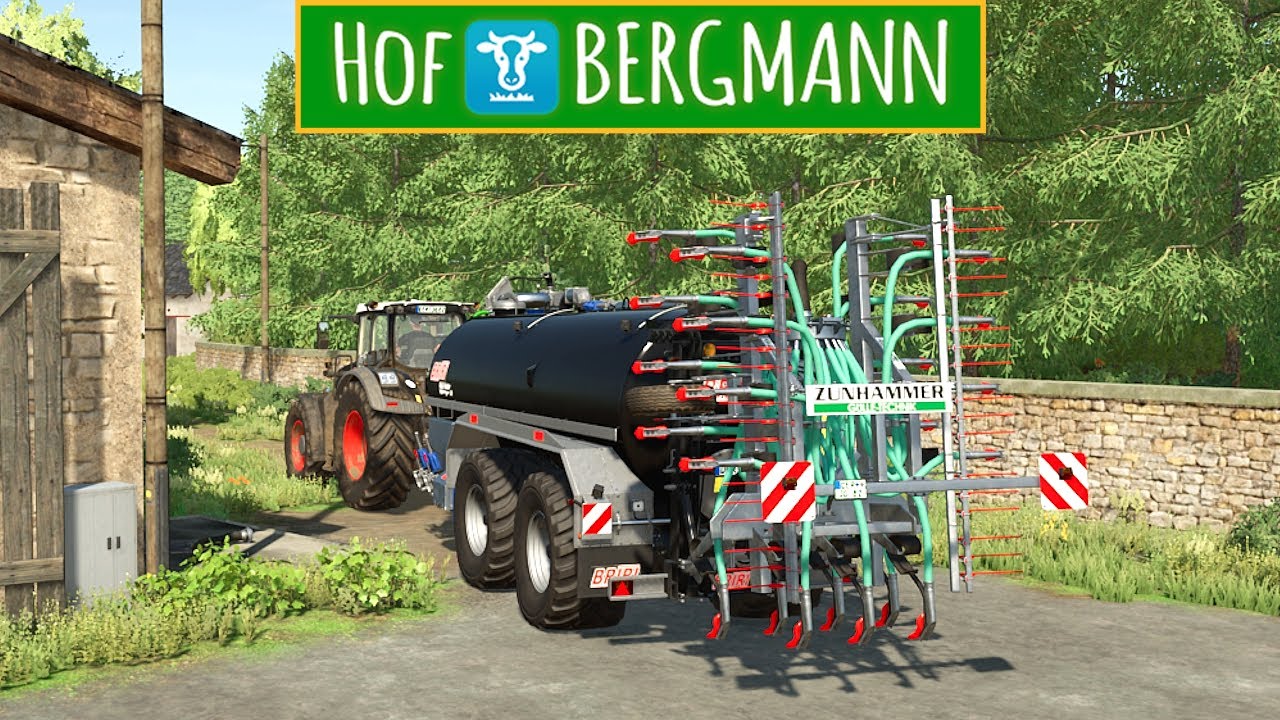 LS22 Hof Bergmann #209 - Güllegrubbern mit Mietfass