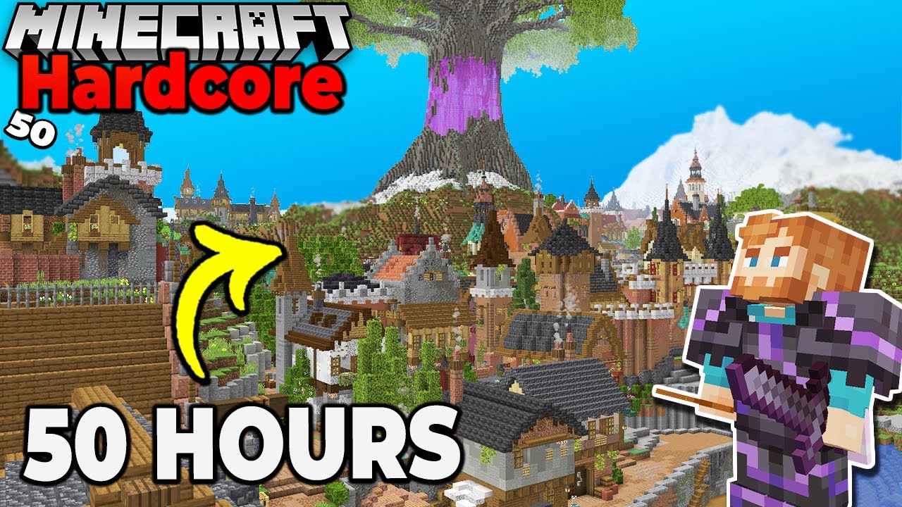 Я выжил после 50 часов строительства в режиме Hardcore Minecraft 1.20 Survival