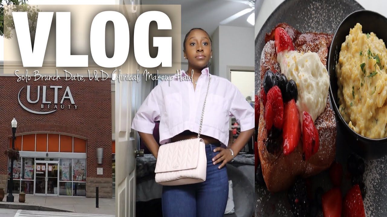 Vlog: Solo Brunch Date + Labor & Delivery Clinical + Makeup Haul + Cooking Disaster 😂|TiffanyFelise