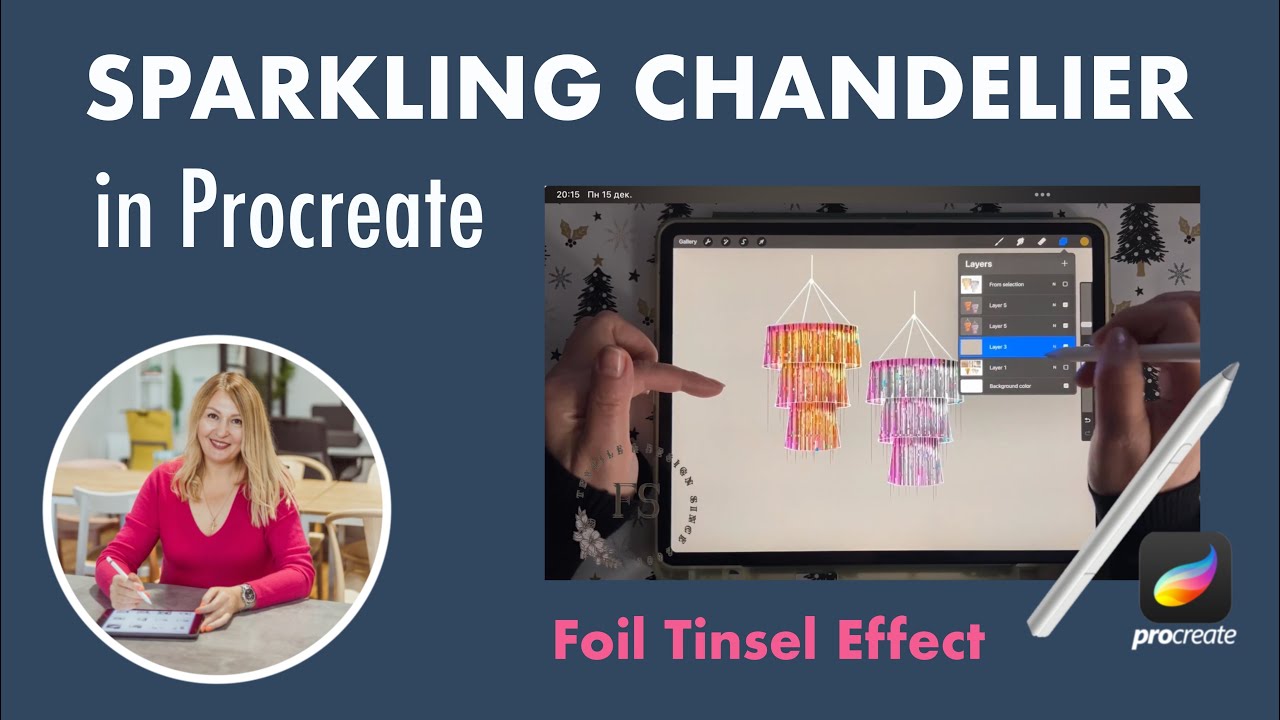 Sparkling Chandeliers in Procreate: Foil Tinsel Effect for Interior Decorators