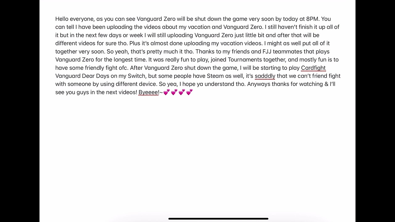 NEWS! Vanguard Zero Shut Down Today & Thanks Friends & Teams! Uploading More Videos!