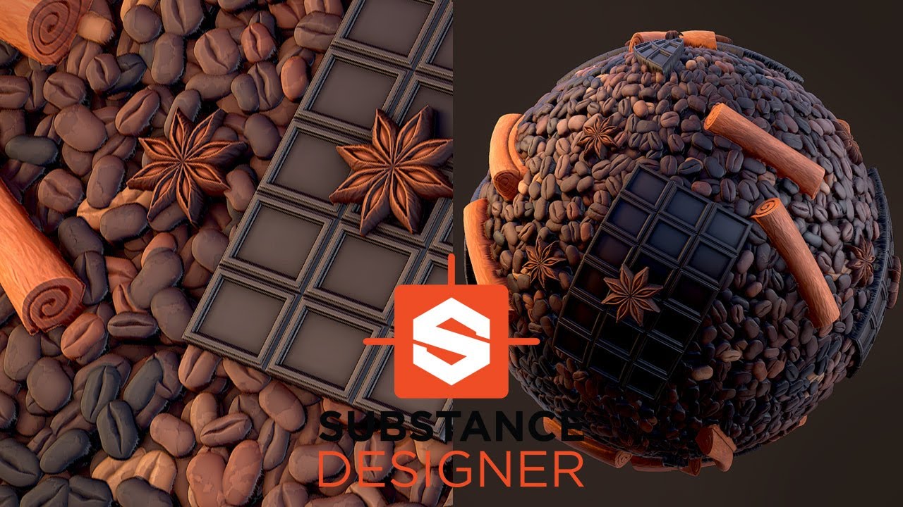 Making Stylized Coffee Beans Material with Substance Designer
