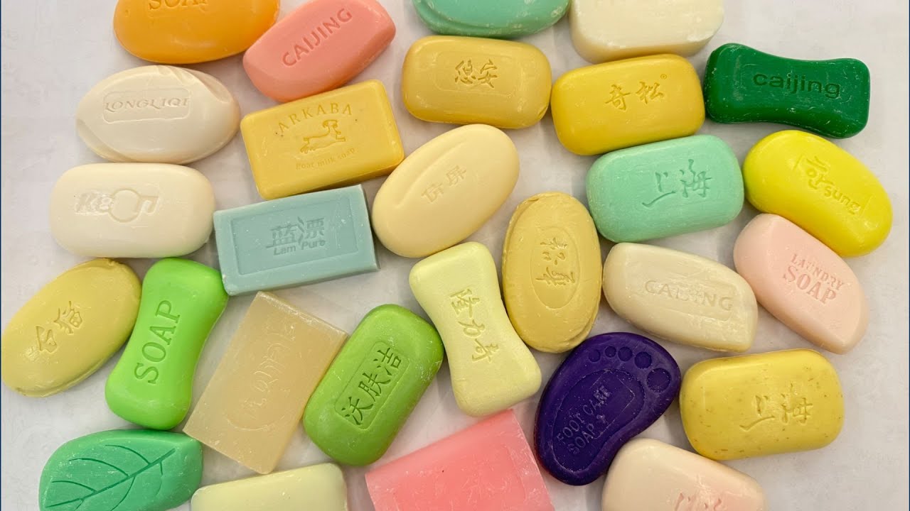 ASMR cutting dry soap/oddly carving soap/satisfying relaxing crunchy sounds/Crushing soap ASMR 