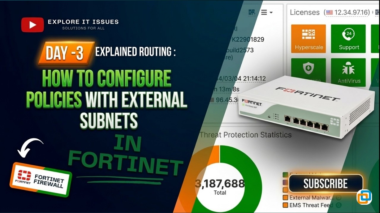 Day - 3 FortiGate Routing Explained: How to Configure Policies with External Subnets
