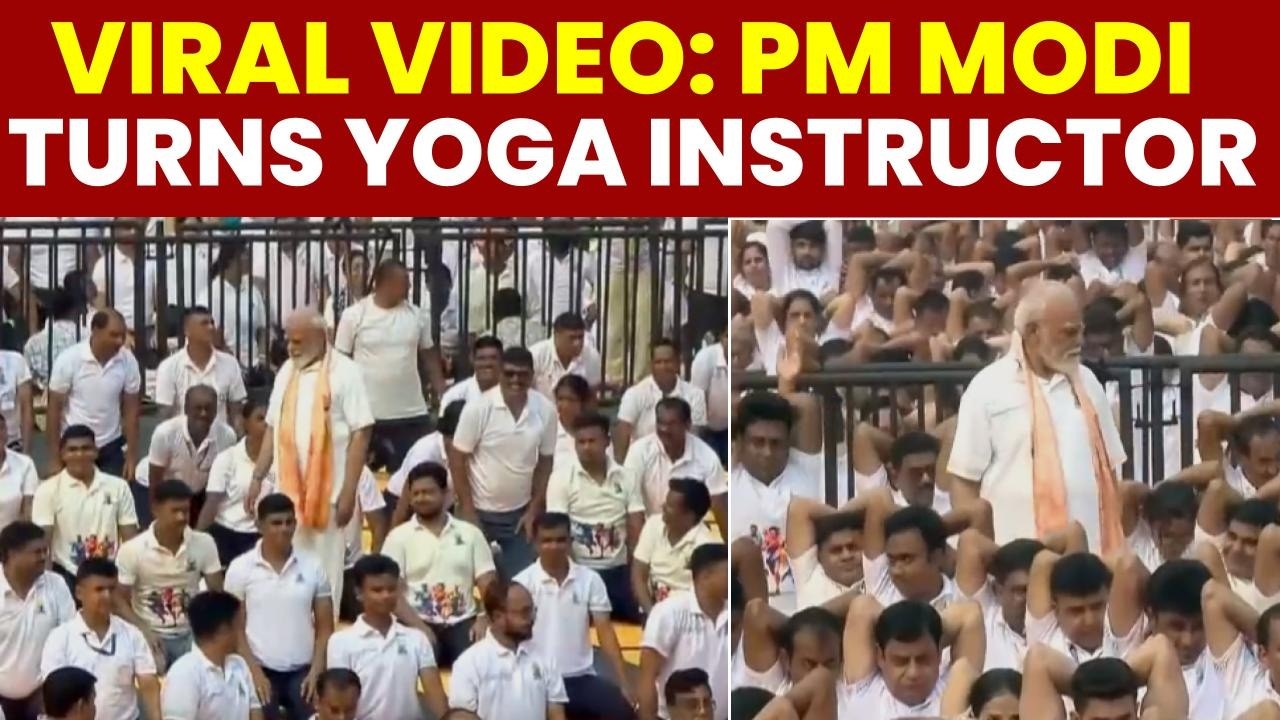 PM Modi Turns Yoga Instructor at Kolkata's Red Road as Top Ministers Join Healthy Aging Drive | Yoga