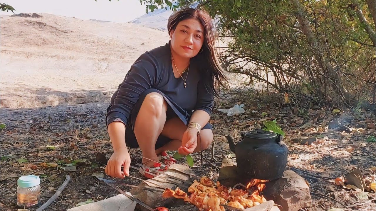 Rural Life Iran |Cooking kebab in the Forest |Village life iran