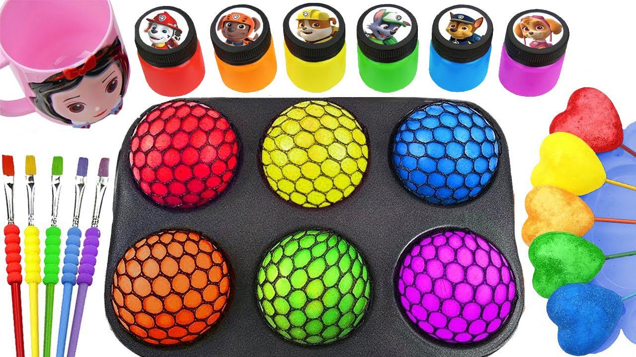 Satisfying Video l DIY How To Rainbow Big Slimes from Candy Boxes Paint Colored ASMR Water Balls