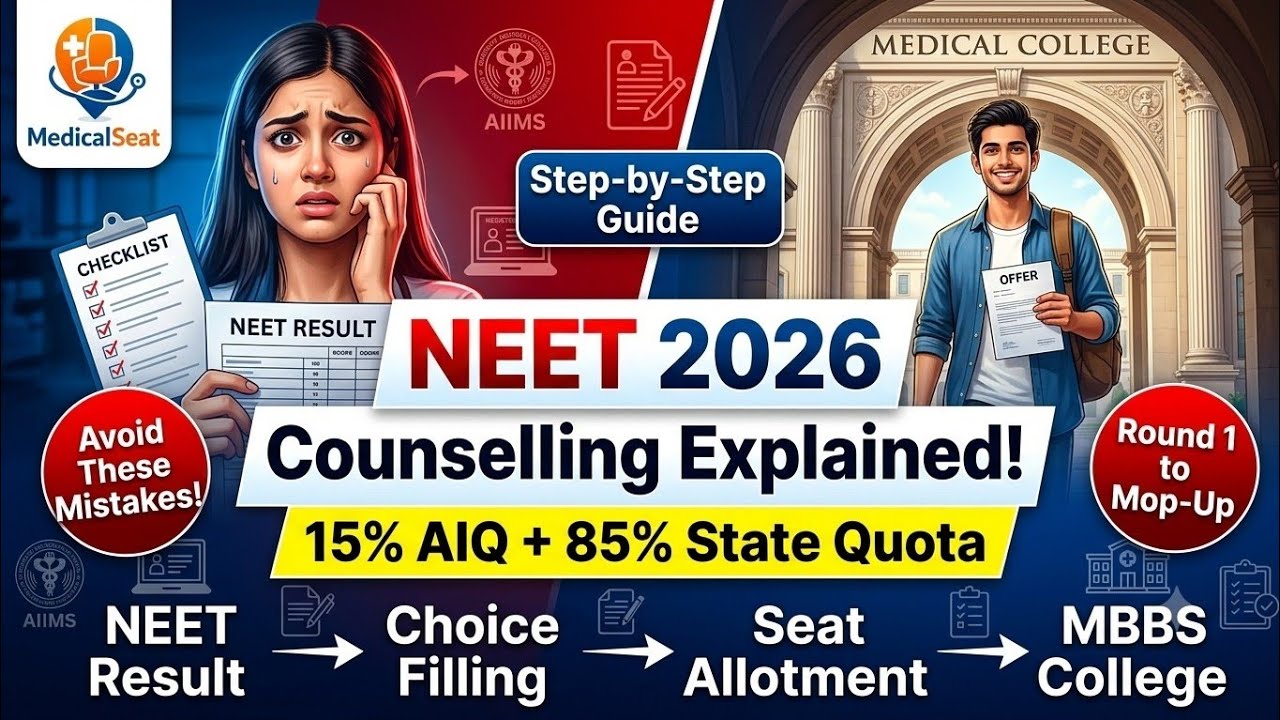 NEET UG 2026 Counselling Explained | AIQ, 15% vs 85%, Choice Filling, Seat Allotment & MCC Guide