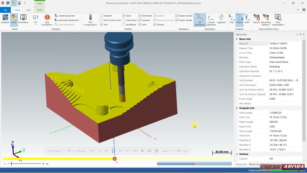 #mastercamtutorials #multiaxis   Pocket milling
