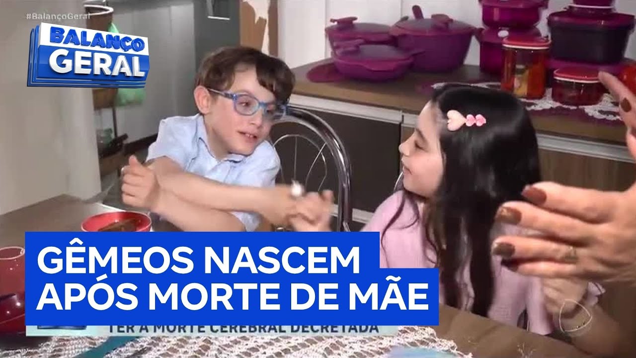 Balan&ccedil;o Geral visita g&ecirc;meos que nasceram h&aacute; oito anos ap&oacute;s a m&atilde;e ter morte cerebral confirmada