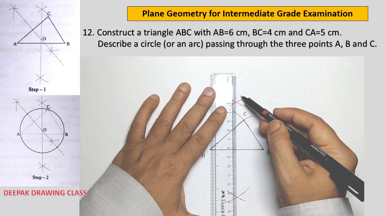12 Describe a circle (or an arc) passing through three given points - Intermediate Plane Geometry