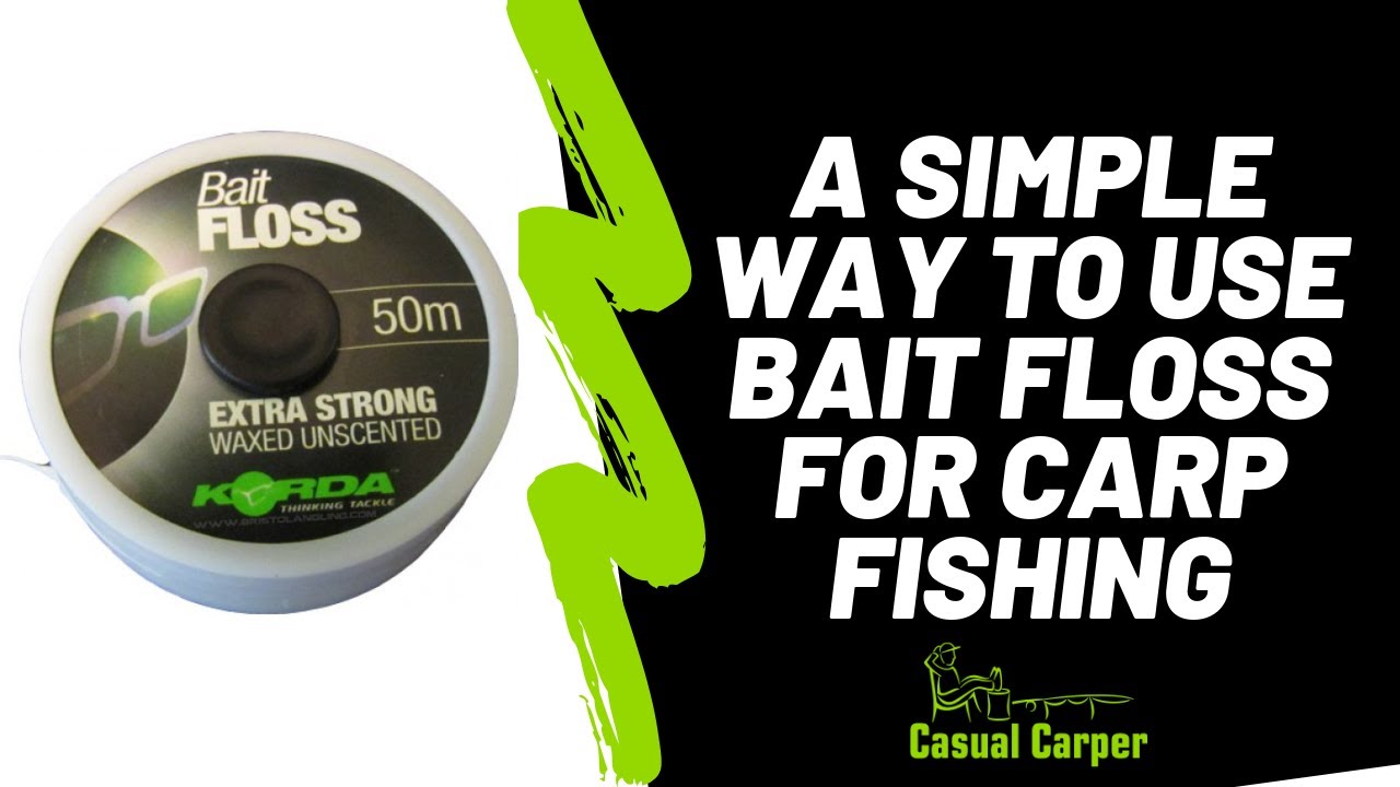 A simple way to tie on bait using bait floss   Great for carp fishing with popups