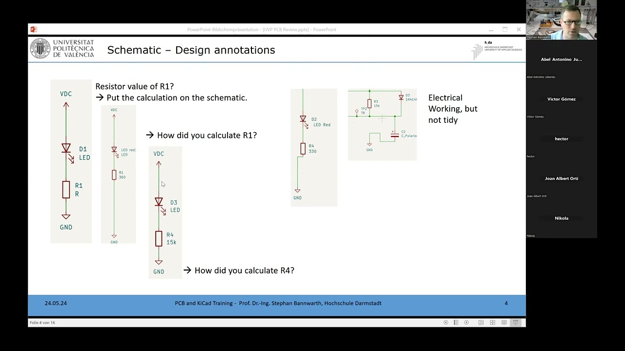 Valencia - PCB and KiCad Training - Review of Submissions