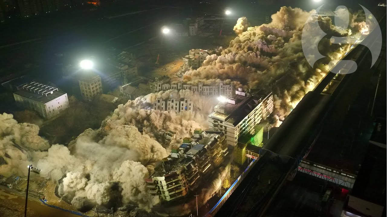 Boom or bust: 19 buildings demolished in 10 seconds in China