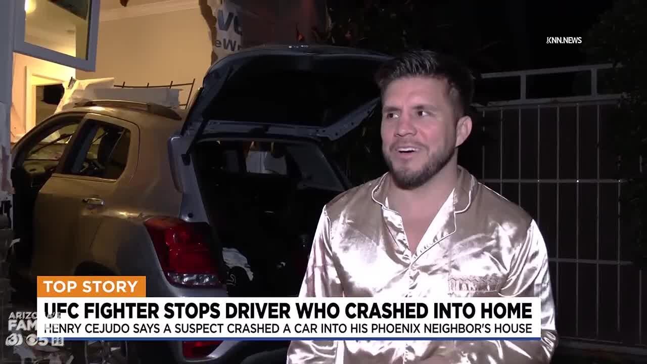 UFC fighter stops driver who crashed into neighbor's home in Phoenix
