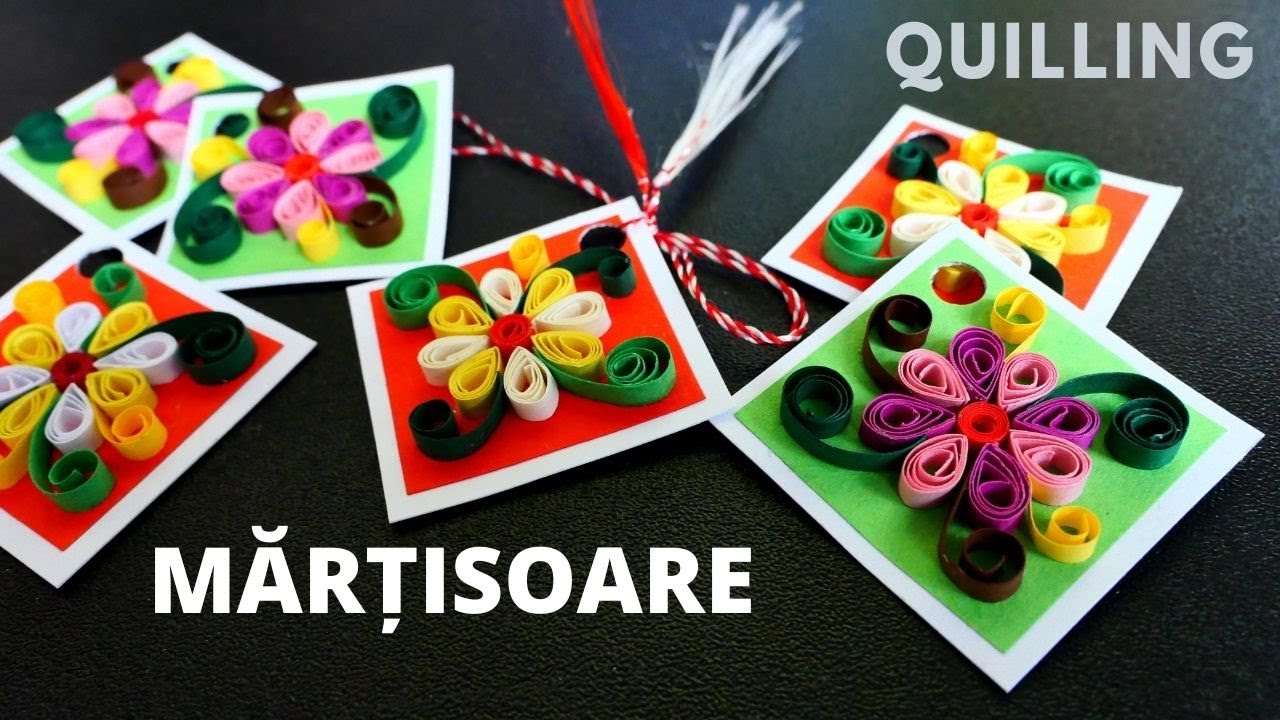 Mărțișoare cu tehnica quilling (spiralarea hârtiei) - nivel începător
