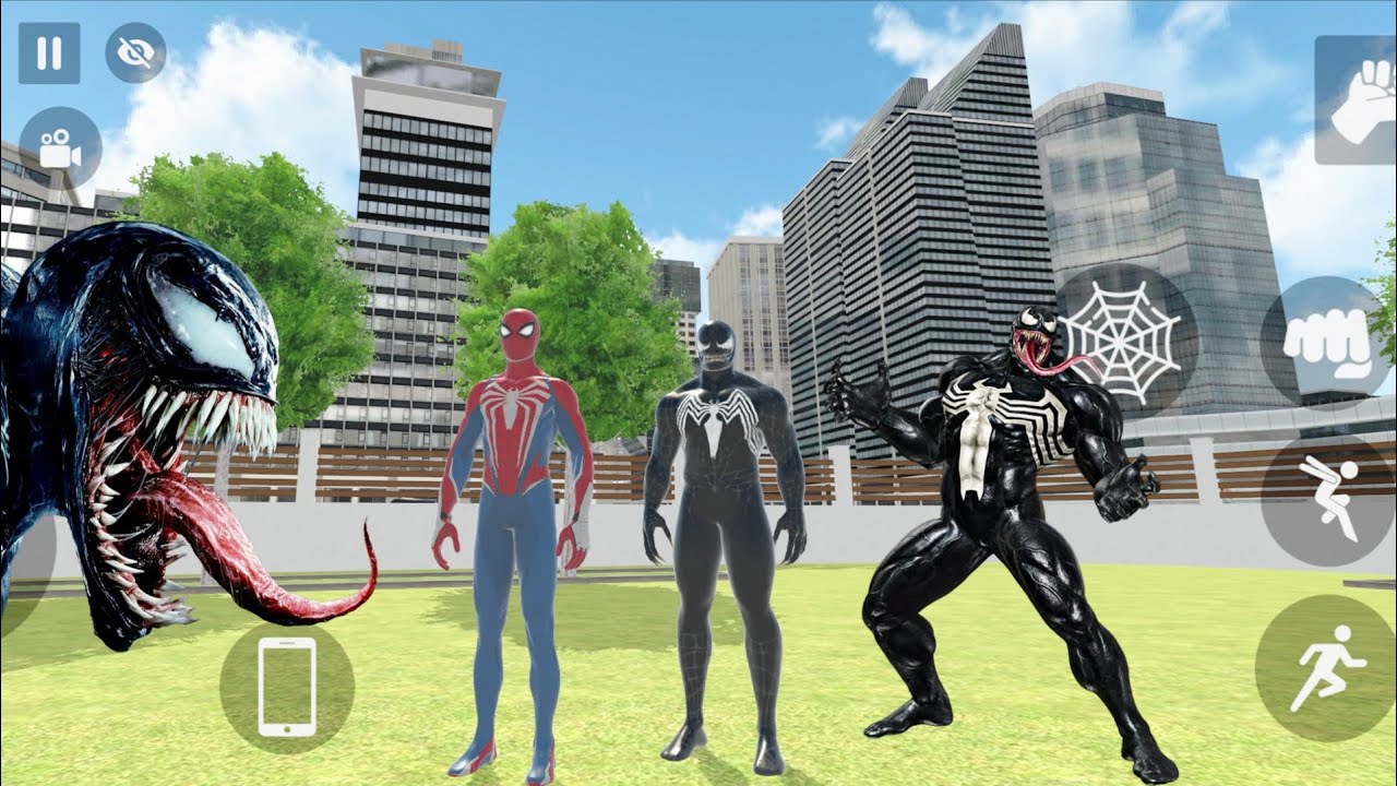 Red Spider-Man with venom Raste Mein car ruk ke donon ne Maja liya game maain