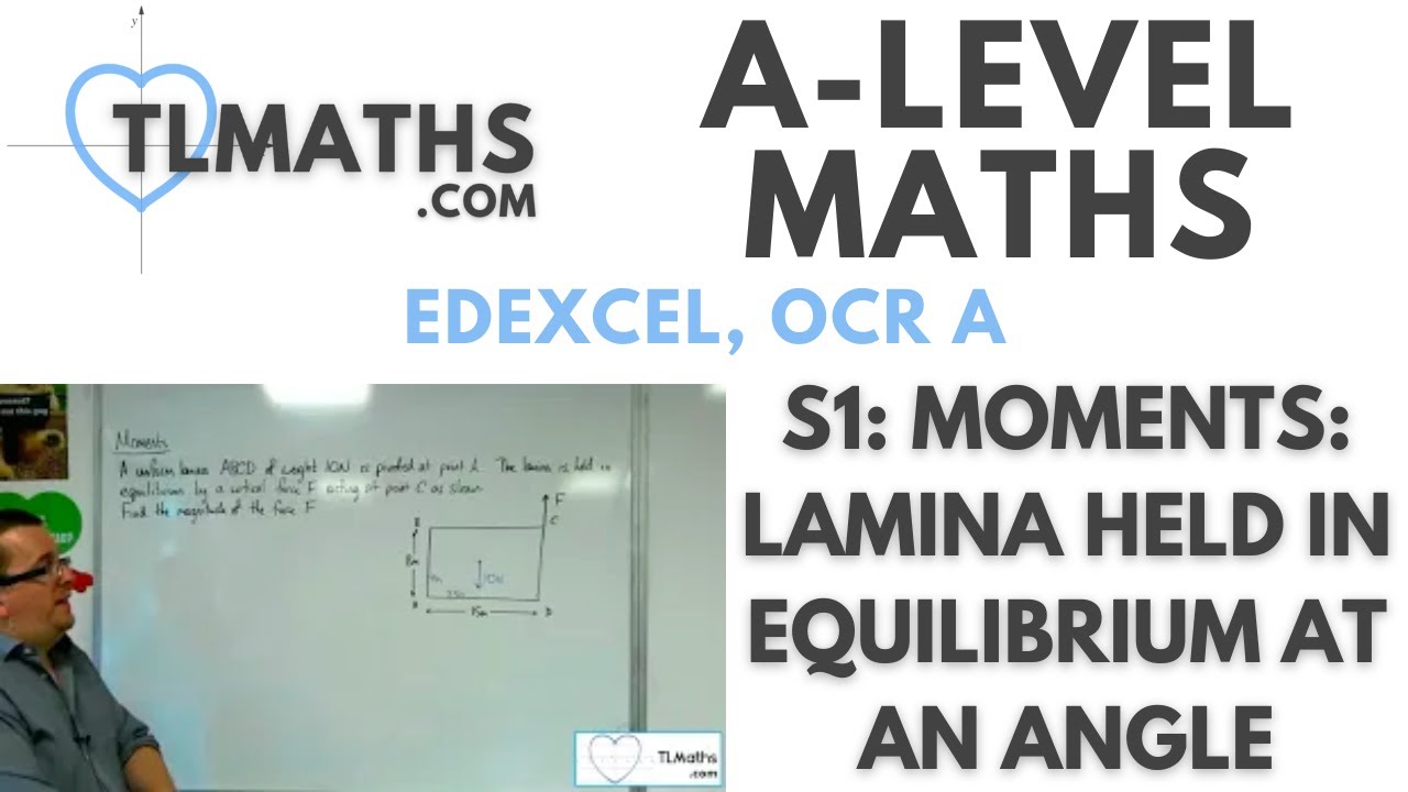 A-Level Maths: S1-12 Moments: Lamina Held in Equilibrium at an Angle