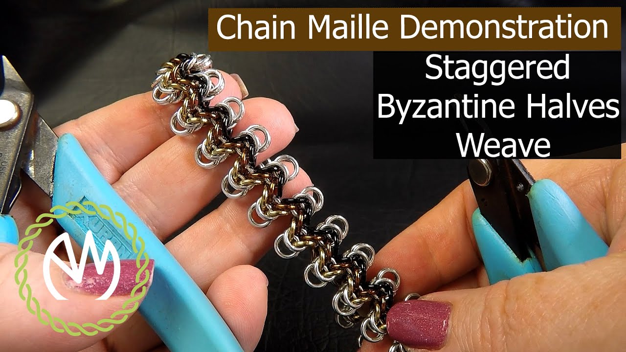Chain Maille Tutorial - Staggered Byzantine Halves Weave