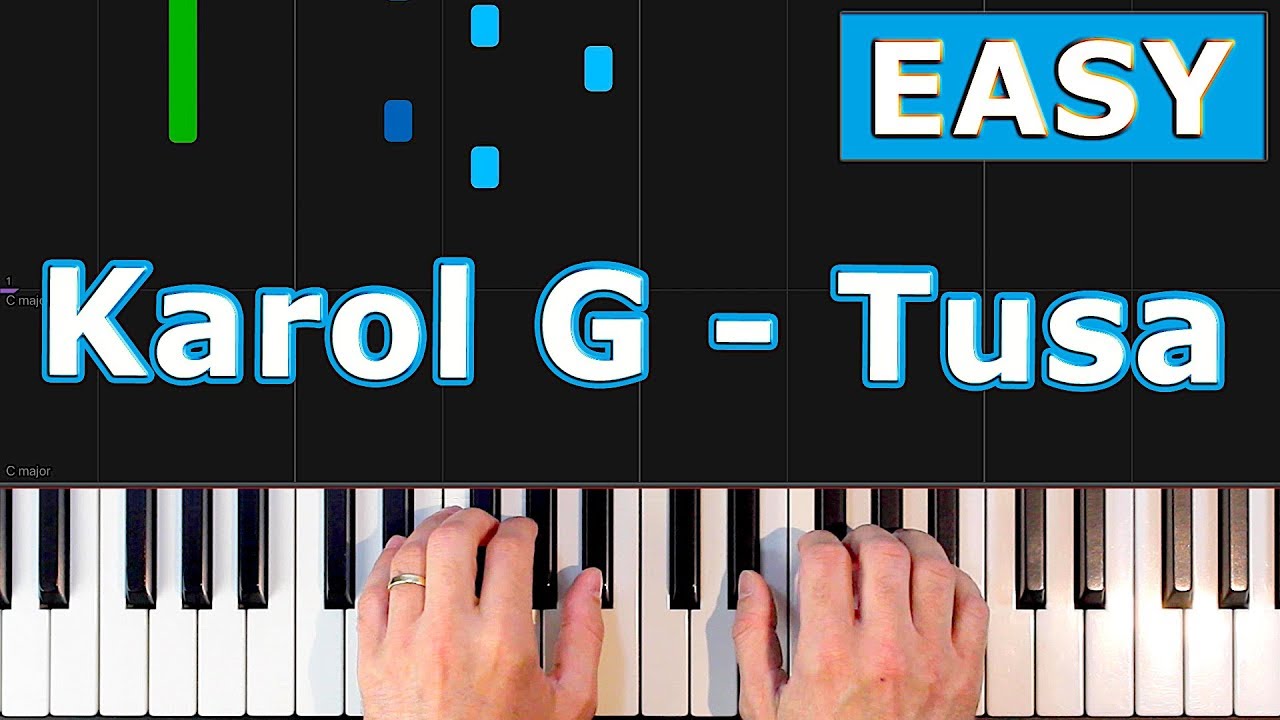 Karol G - Tusa - EASY Piano Tutorial [Sheet Music]