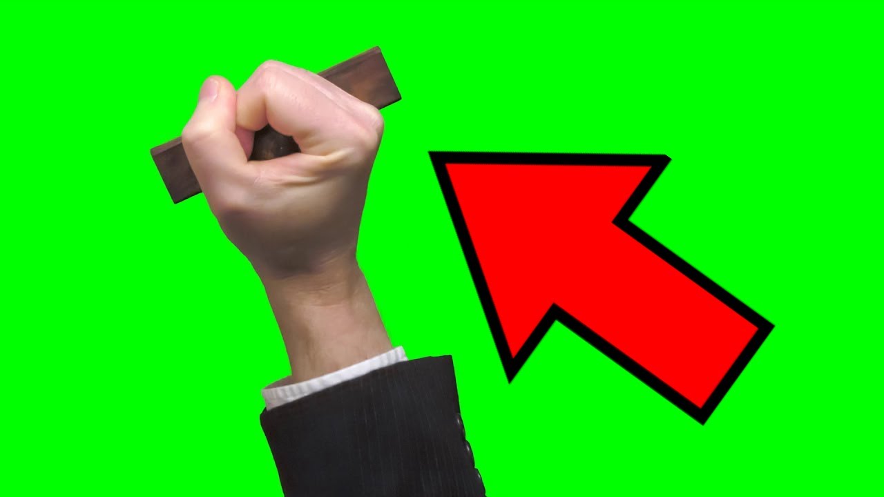 Businessmans hand stamping Green screen