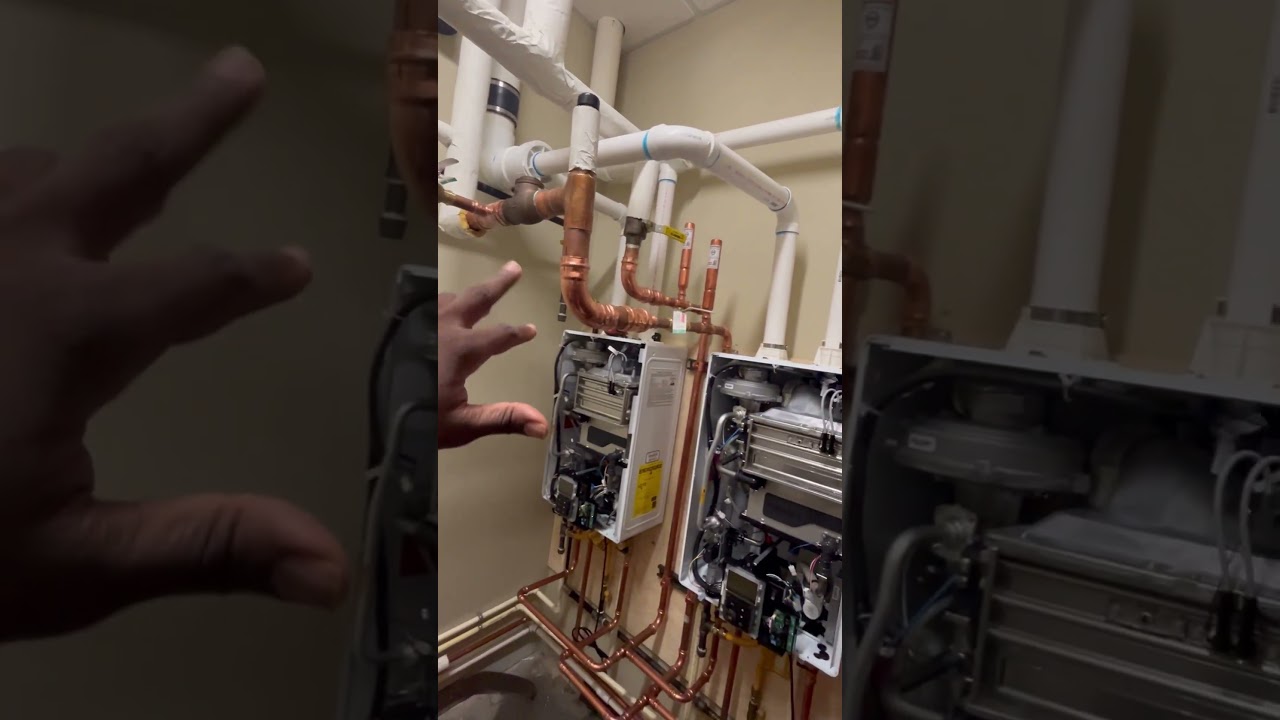 Navien Tankless Water Heater Installation. Cascade Set Up
