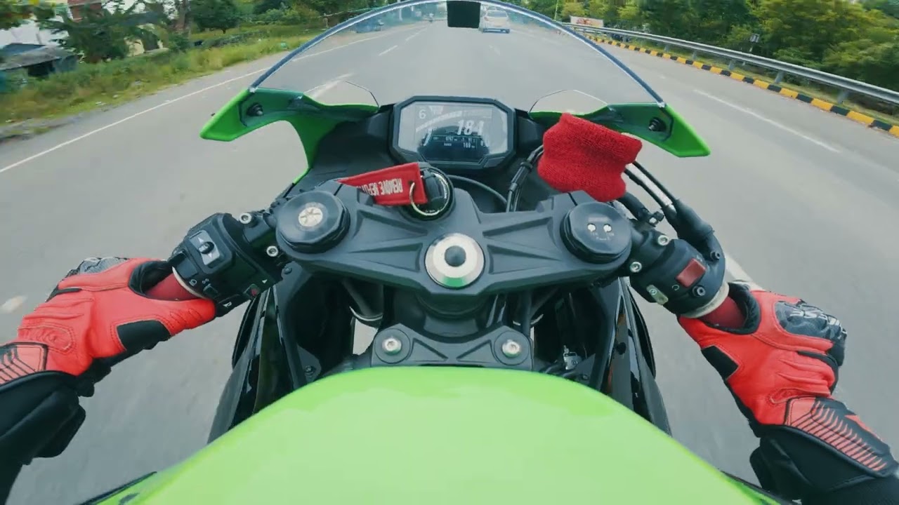 ZX-6R 2024 Top Speed Run 💨 M4 GP16 Screaming | Sunday with Kawasaki Chennai