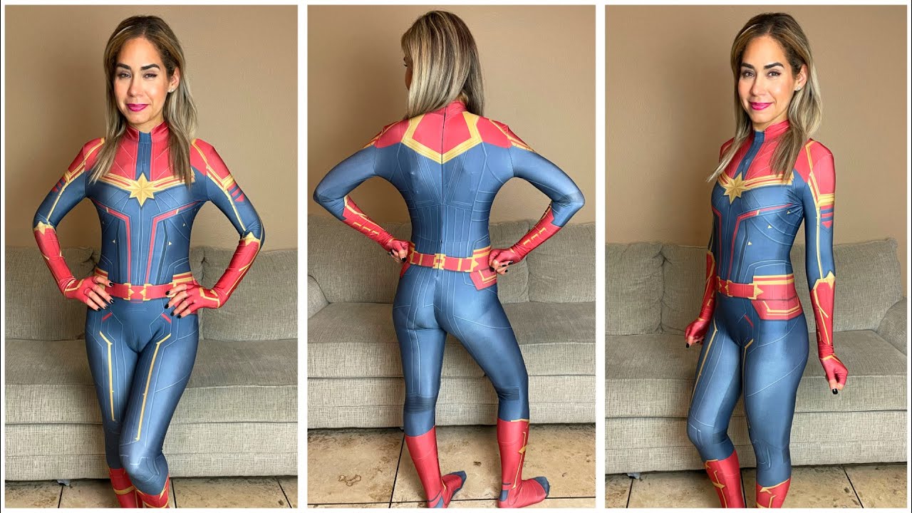 Captain Marvel Adult Cosplay Costume Full Review - Simcosplay Unboxing & Thoughts