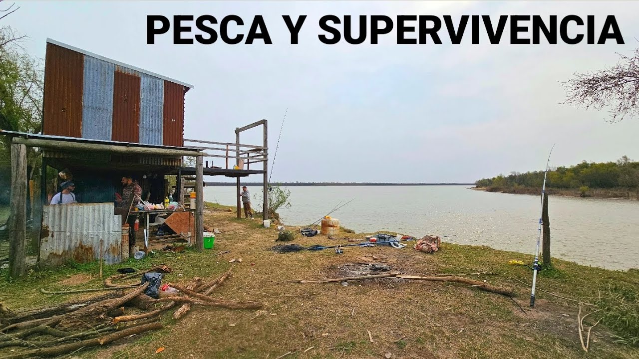 PESCAMOS,CAZAMOS Y COCINAMOS NUESTRO ALIMENTO,3 DIAS DE PESCA EN RAMALLO-NICO REYNOSO