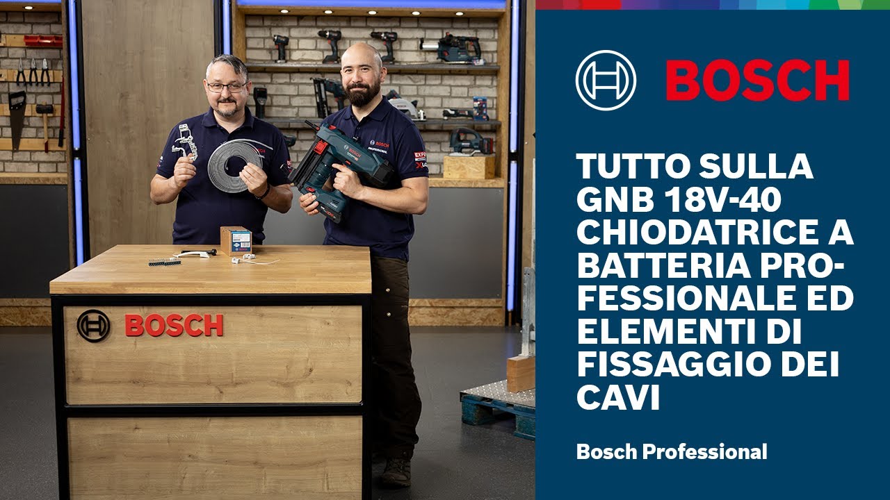 Tutto sulla GNB 18V-40 Chiodatrice a batteria professionale ed elementi di fissaggio dei cavi