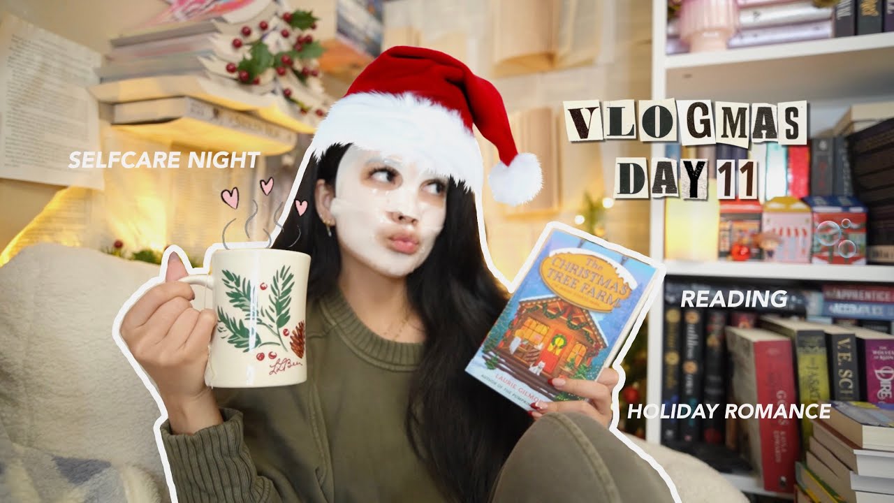 reading christmas romances + selfcare night 🫧🧖🏻‍♀️📖🎄vlogmas day 11 