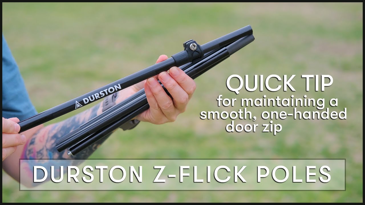 Durston Z-Flick Tent Poles: simple trick to keep the smooth one-handed door zip on the X-Mid Pro 2