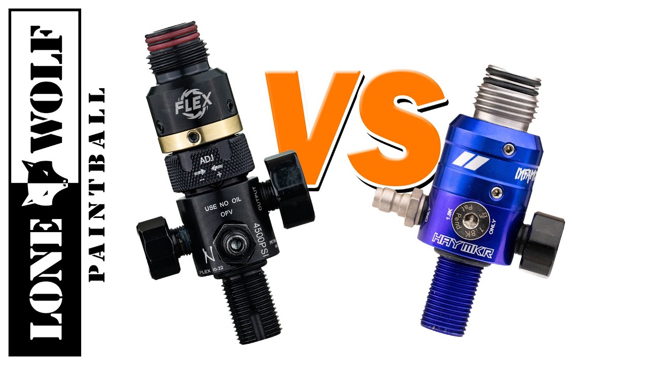 Ninja Flex Adjustable 4,500 PSI Regulator vs Powerhouse Haymkr 500 Regulator | Lone Wolf Paintball