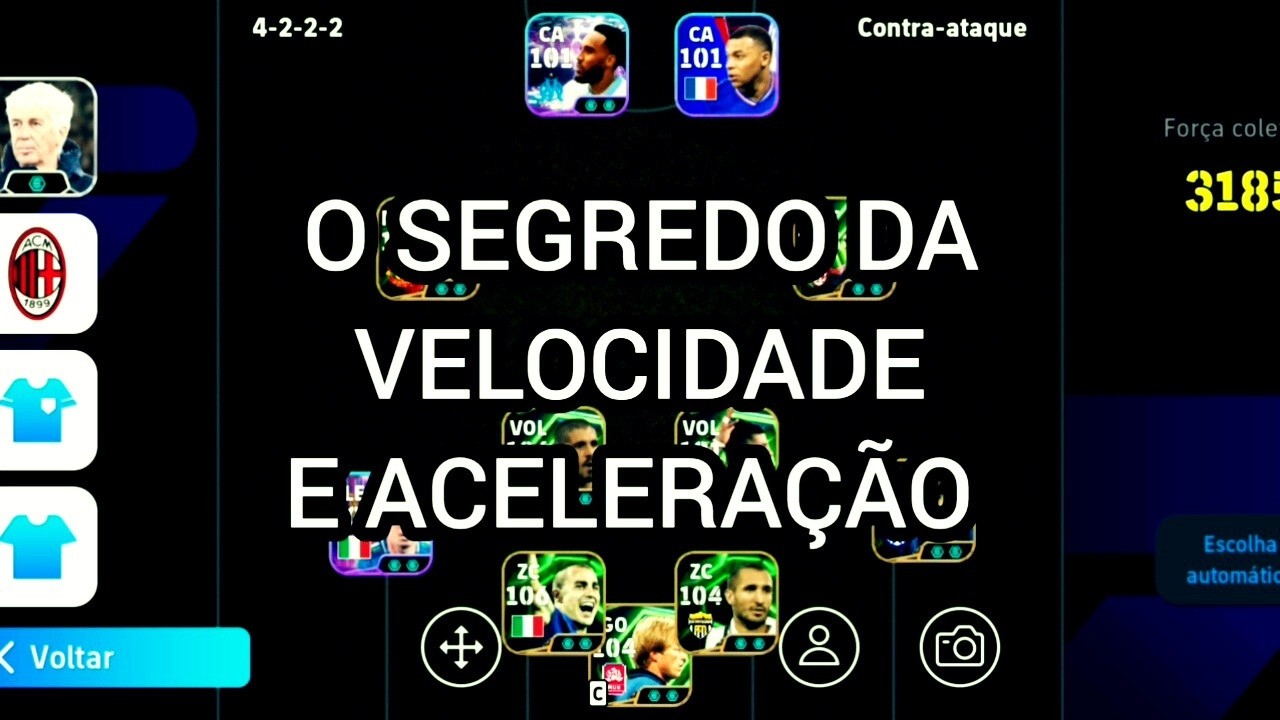 OS SEGREDOS DA VELOCIDADE E ACELERAÇÃO NO EFOOTBALL.