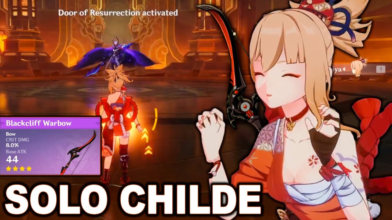F2P Yoimiya Solo Childe (Level 90 with BLACKCLIFF WARBOW) | Genshin Impact