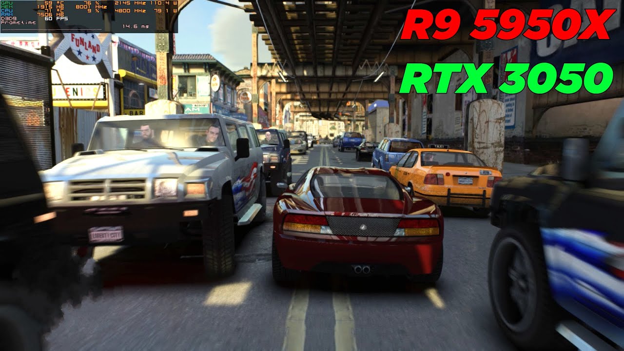 GTA IV 1.0.4.0 ICENHANCER 3.0 Natural - R9 5950X/RTX 3050 (1080p)