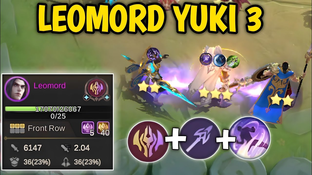 CRAZY 6147 DAMAGE | YUKI 3 LEOMORD LANCER IMMORTAL FULL STACKS !! Magic Chess Best Synergy 2024