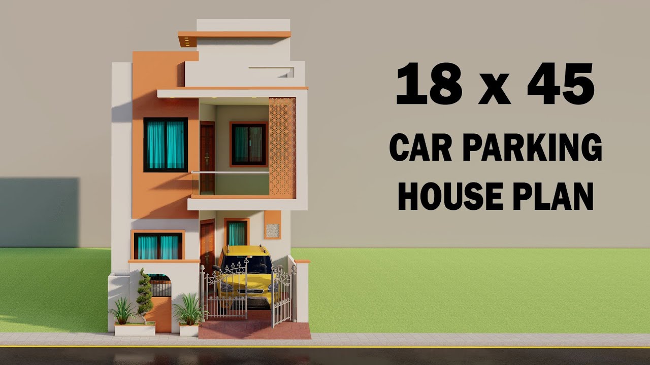 4 Bedroom car parking house plan,3D 18 by 45 car parking makan ka naksha,new ghar ka naksha