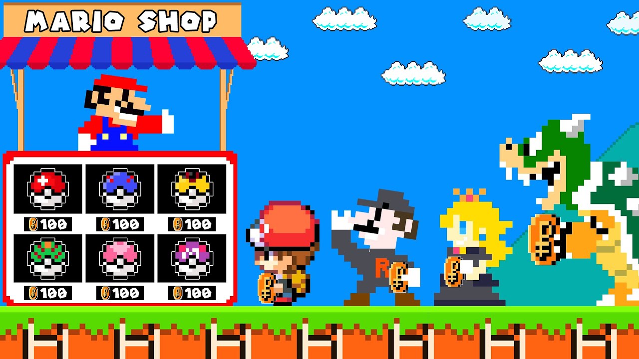 When Mario Opened Pokemon Shop in Super Mario Bros