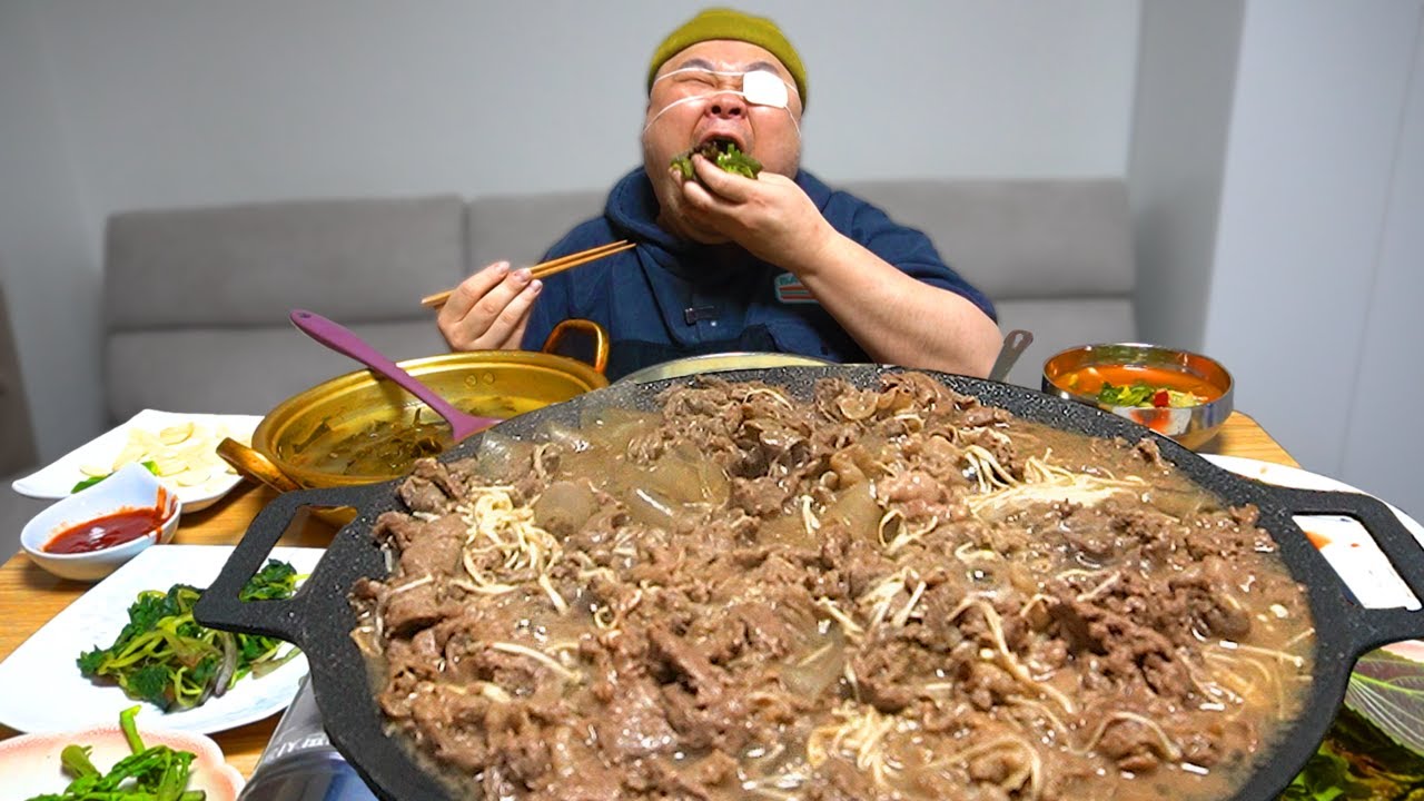 결막염에 감기까지 컨디션최악일때는 허머니표 한우불고기지~│Korean beef bulgogi Mukbang Eatingshow